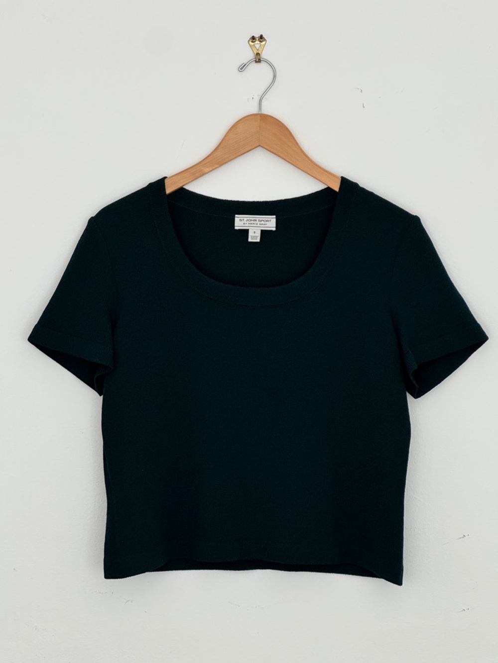 St. John Sport by Marie Gray Wool Blend Knit Top - Hunter Green (Size S)